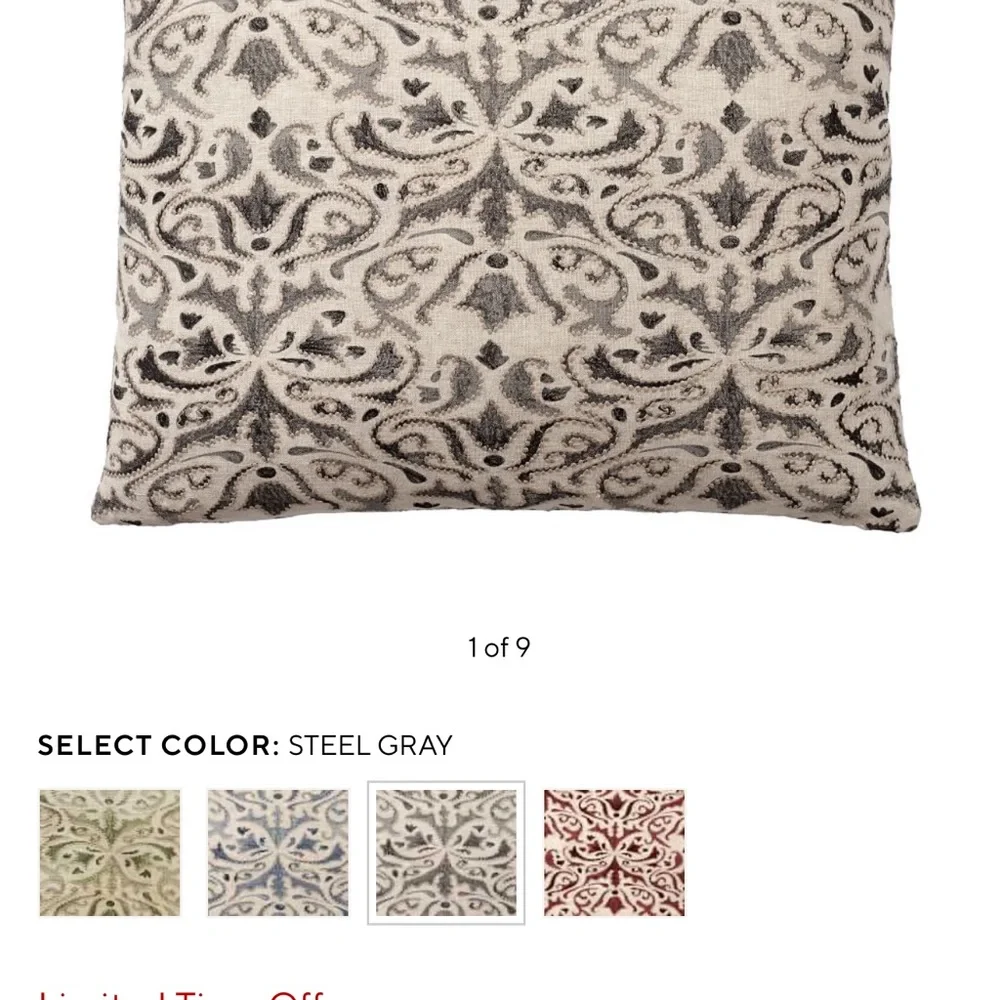 Pottery Barn Neutral Cream and Gray Decorative Accent Pillow Set